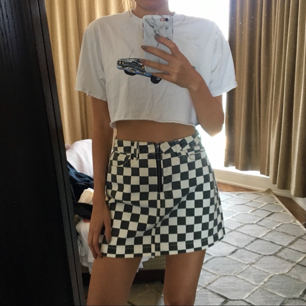 NWT Urban Outfitters BDG denim checkered skirt